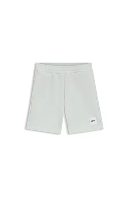 Kids' fleece shorts with logo label