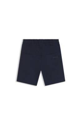 Kids' shorts in crinkled stretch fleece, Dark Blue