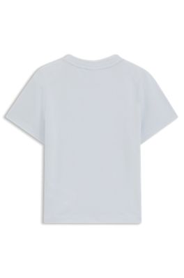 Camiseta para ni&ntilde;os en algod&oacute;n con gr&aacute;fico de logo, Celeste