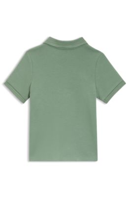 Polo para ni&ntilde;os de piqu&eacute; de algod&oacute;n con logo de dise&ntilde;o, Verde