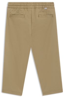 Pantalones cargo para ni&ntilde;os en algod&oacute;n el&aacute;stico, Marr&oacute;n