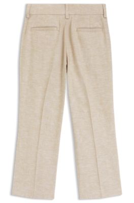 Pantalones de traje para ni&ntilde;os en lino, Beige