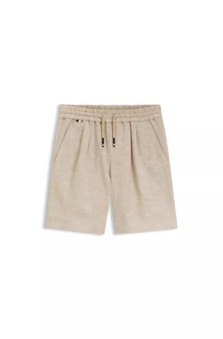Kids' linen-blend shorts with a drawstring waist