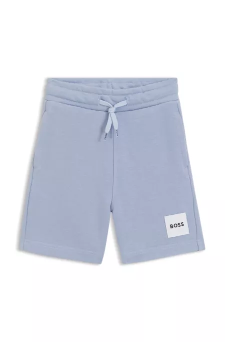 Kids' fleece shorts with logo label
