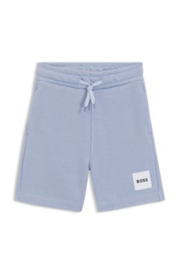 Shorts para ni&ntilde;os de forro polar con etiqueta con logo, Azul