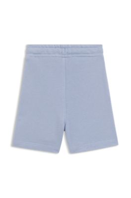Shorts para ni&ntilde;os de forro polar con etiqueta con logo, Azul