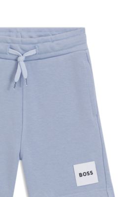 Shorts para ni&ntilde;os de forro polar con etiqueta con logo, Azul
