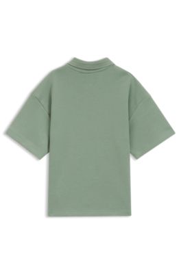 Polo para ni&ntilde;os oversize fit con logo de dise&ntilde;o, Verde