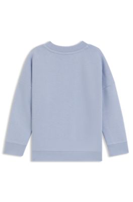 Kids' fleece sweatshirt with logo label, Blue