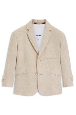 Kids' linen-blend suit jacket, Beige