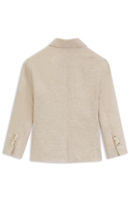 Kids' linen-blend suit jacket, Beige