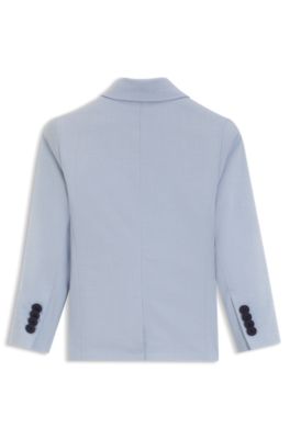 Kids' suit jacket in stretch houndstooth fabric, Blue