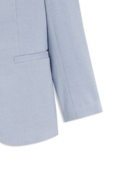 Kids' suit jacket in stretch houndstooth fabric, Blue