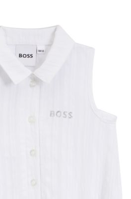 Bodi para beb&eacute; en tejido de sirsaca con diadema a juego, Blanco