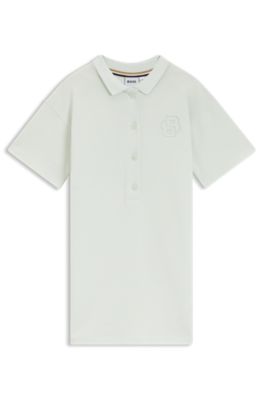 Kids' polo dress in stretch-cotton piqu&eacute;, Light Green