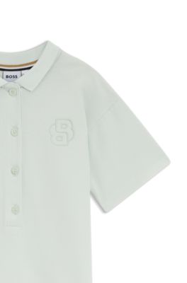 Kids' polo dress in stretch-cotton piqu&eacute;, Light Green
