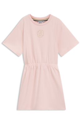Vestido para ni&ntilde;as de algod&oacute;n el&aacute;stico con monograma Double&nbsp;B, Rosa claro