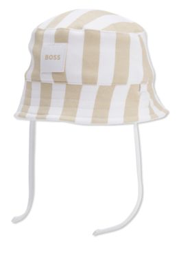 Gorro de pescador reversible para beb&eacute;s en algod&oacute;n, Beige