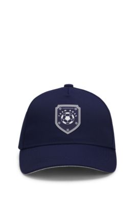 Kids' cap with a soccer-themed print, Dark Blue