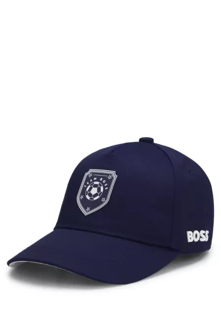 Kids' cap with a soccer-themed print