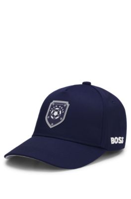 Kids' cap with a soccer-themed print, Dark Blue
