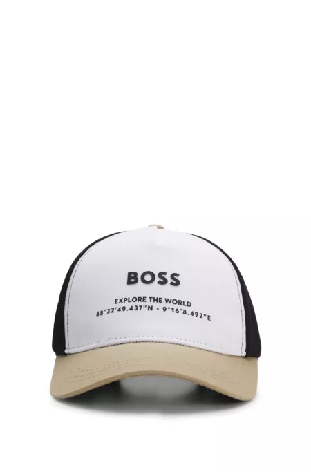 Kids' logo cap in cotton and mesh