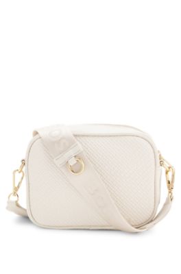Bolso de mano para ni&ntilde;as con monograma y monedero desmontable, Blanco