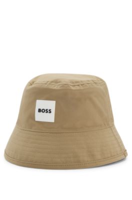 Gorro reversible estilo pescador para ni&ntilde;os con detalles de logo, Marr&oacute;n