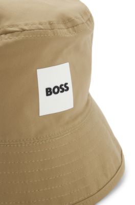 Gorro reversible estilo pescador para ni&ntilde;os con detalles de logo, Marr&oacute;n