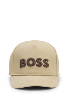 Kids' cotton-twill cap with embroidered logo, Beige