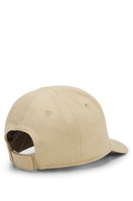 Kids' cotton-twill cap with embroidered logo, Beige