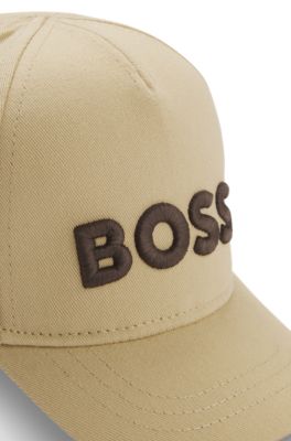Kids' cotton-twill cap with embroidered logo, Beige