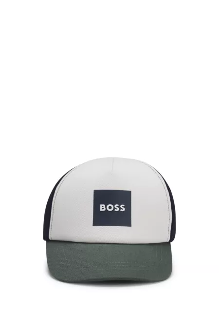 Kids' cotton-twill cap with mesh back