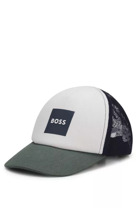 Kids' cotton-twill cap with mesh back