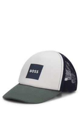 Gorra para ni&ntilde;os en sarga de algod&oacute;n con malla en la nuca, Verde