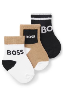 Paquete de tres pares de calcetines para ni&ntilde;os de algod&oacute;n, Negro