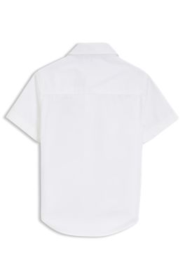 Kids' Oxford cotton shirt with embroidered logo, Patterned