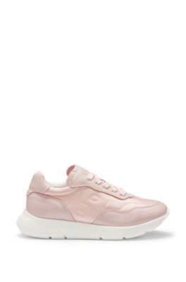 Kids' lace-up sneakers with Double B monogram, light pink