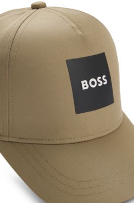 Kids' twill cap with logo print, Brown