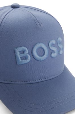 Kids' cotton-twill cap with embroidered logo, Blue