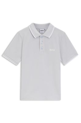 Polo para ni&ntilde;os de piqu&eacute; de algod&oacute;n, Celeste
