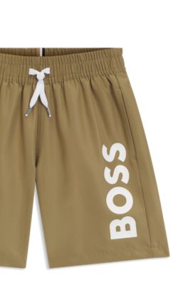 Ba&ntilde;ador para ni&ntilde;os con logo estampado, Marr&oacute;n