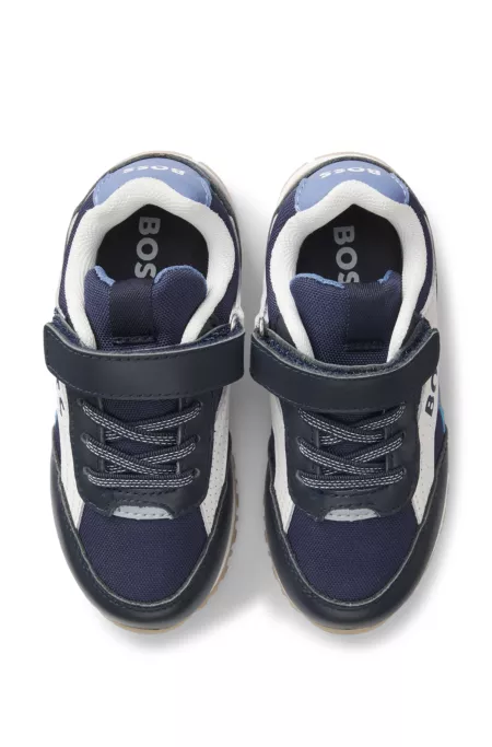 Kids' sneakers in leather and canvas
