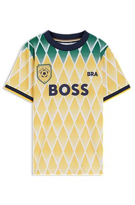 Kids' soccer T-shirt in stretch jersey