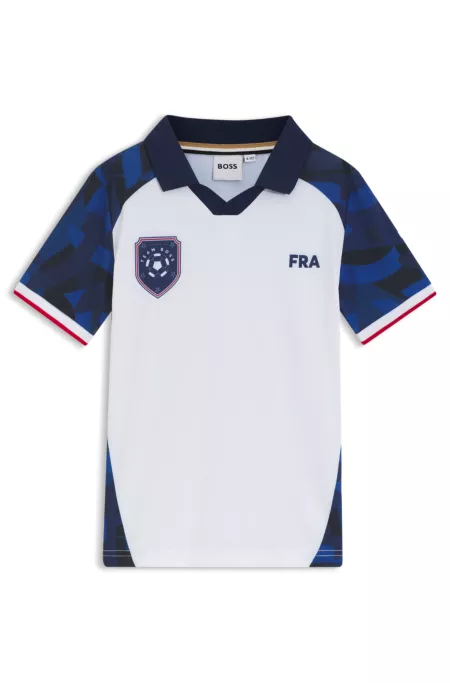 Kids' soccer T-shirt in stretch jersey