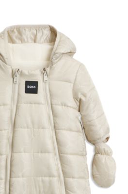 Baby padded snowsuit , Light Beige