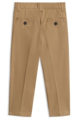 Kids' pleated chinos, Brown