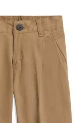 Kids' pleated chinos, Brown