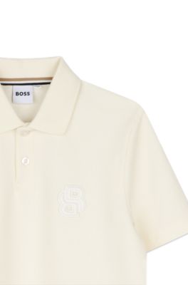 Kids' monogram polo shirt, White