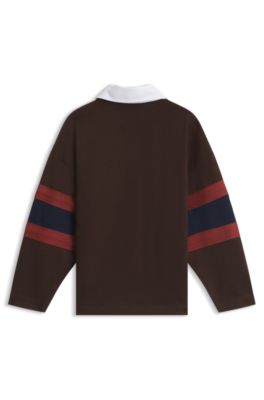 Kids' oversized polo, Dark Brown